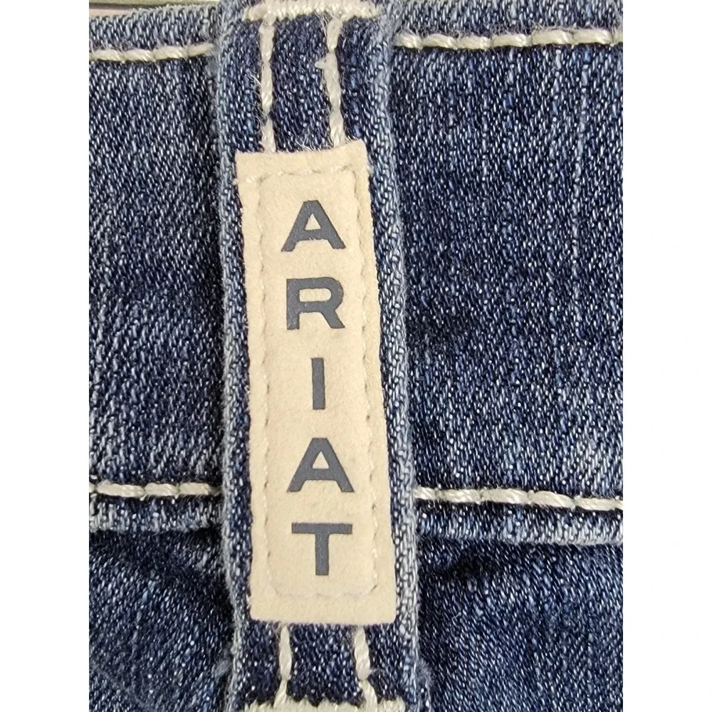Ariat REAL Women's 32S Mid Rise Entwined Marine Bootcut Cowgirl Equestrian Jeans